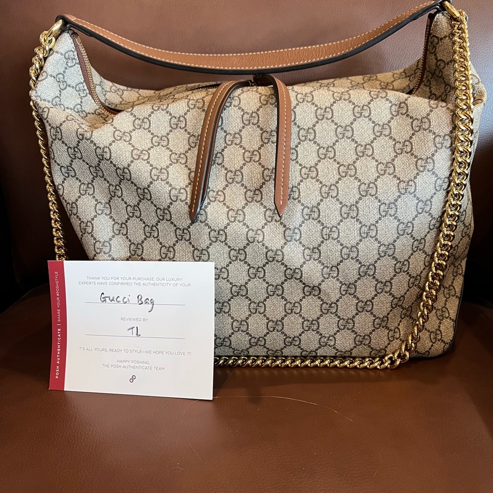 Gucci Beige and Brown Shoulder Bag